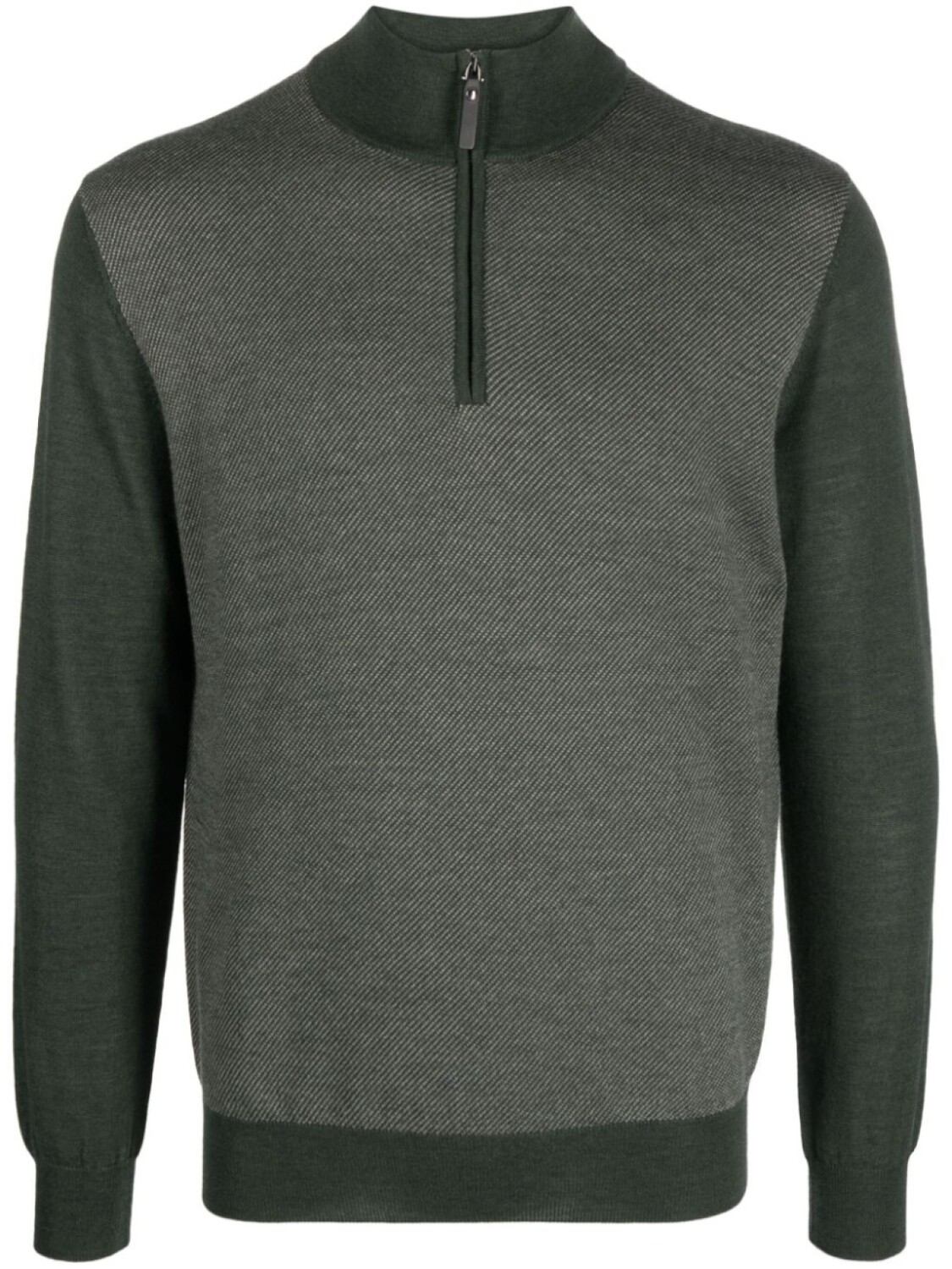 

Canali half-zip wool jumper, зеленый