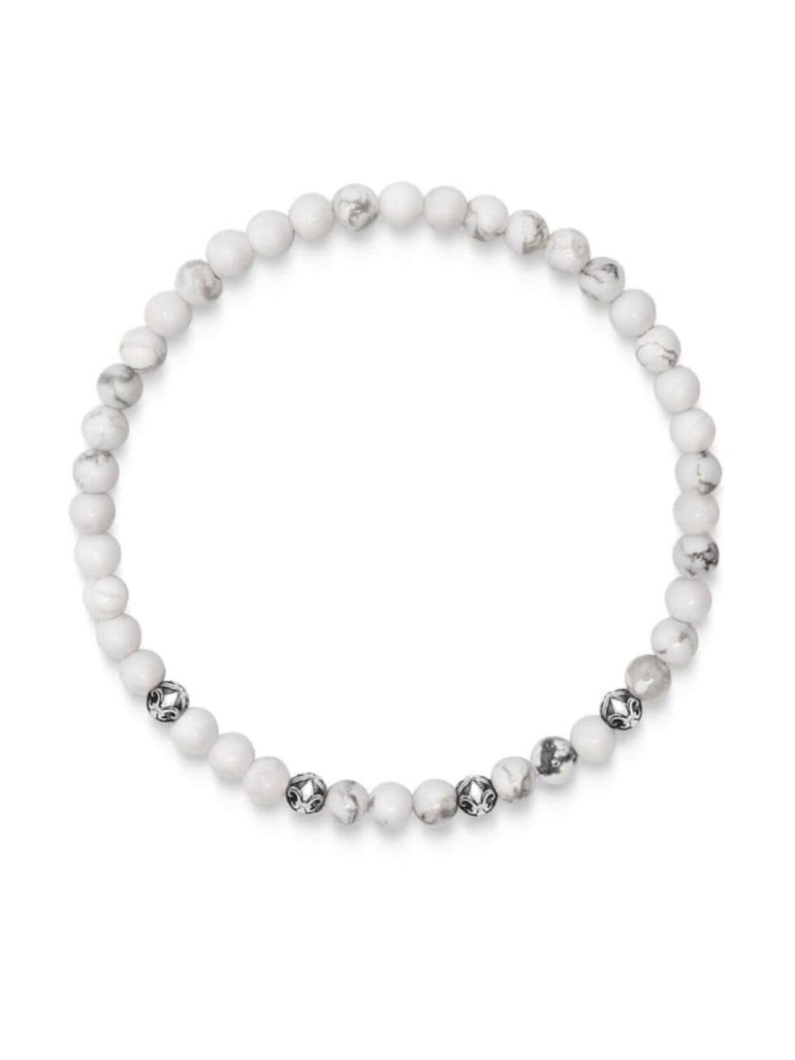 

Браслет с бусинами из говлита Nialaya Jewelry, белый