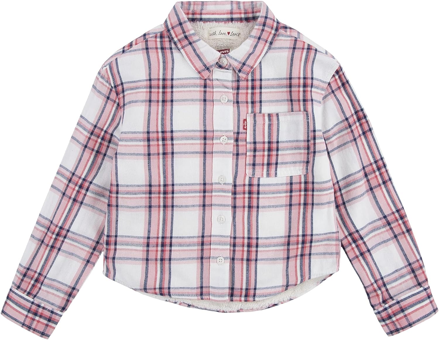 

Топ Levi's для девочек с длинными рукавами и подкладкой из шерпы (для детей старшего возраста), Antique White