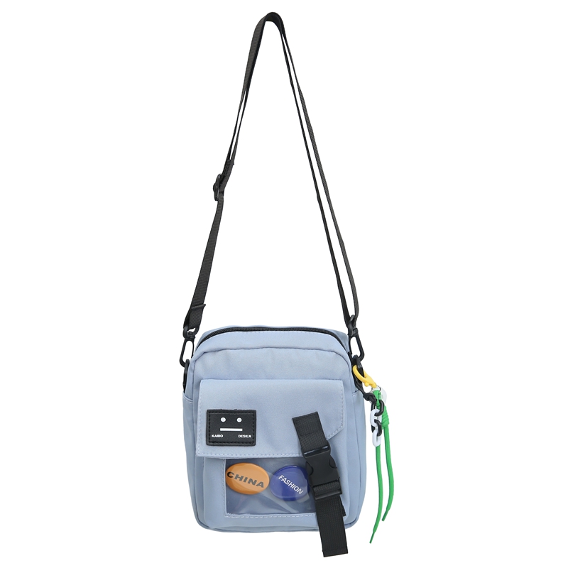

DCLOUD Сумка кросс-боди, Blue with Badge+Smiley Face Lanyard