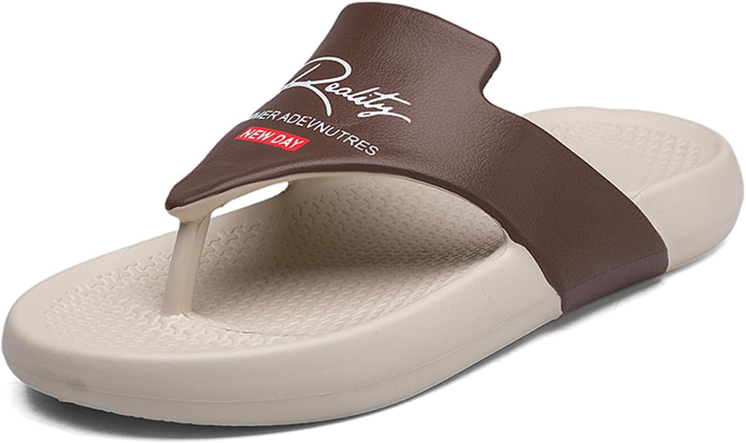 

Мужские пляжные сланцы-шлепанцы на лето с легкой нескользящей подошвой для повседневного ношения и спорта Abborora, коричневый/хаки