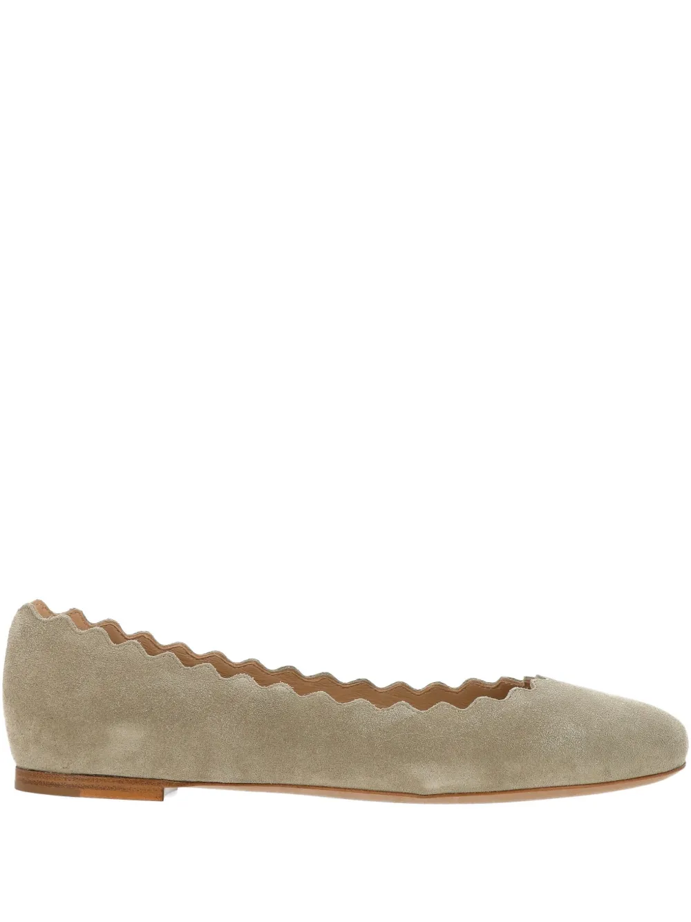 Балетки Lauren с волнистыми краями Chloé, зеленый