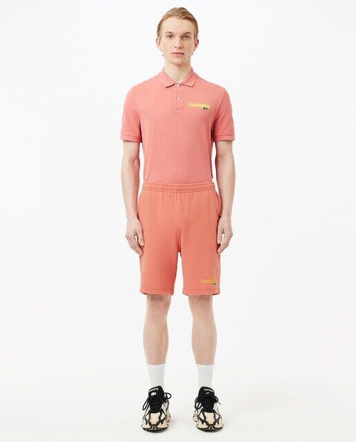 

Потертые шорты-джоггеры Lacoste с принтом Lacoste, розовый