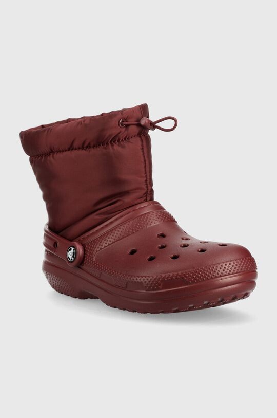 Зимние ботинки женские Crocs Classic на подкладке, бордовый — фото 2