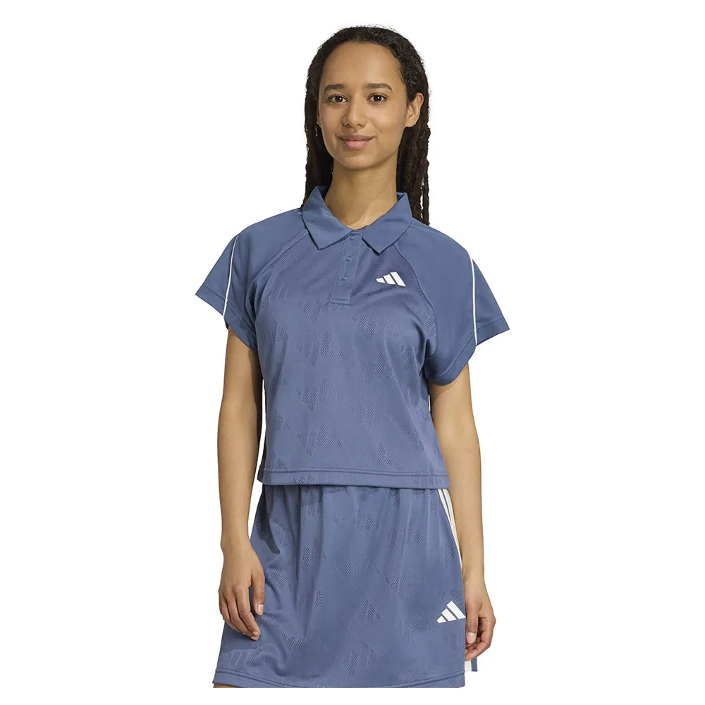 

Футболка adidas Stadium 3 Stripes Tennis Inspired Jacquard Polo, синий