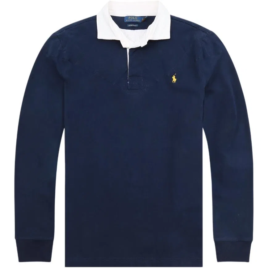 Поло с длинным рукавом, бывшее в употреблении Polo Ralph Lauren, Marine Blue