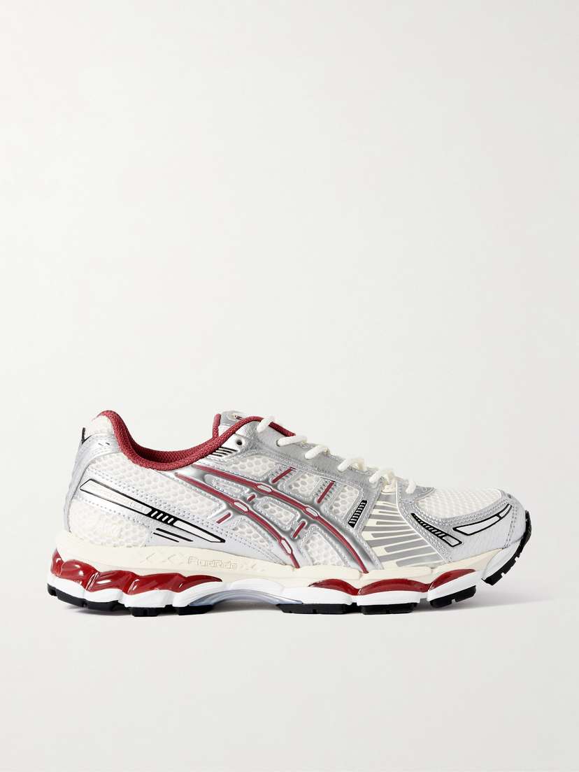 Кроссовки Kith gel-kayano 12.1 из сетки и металлизированной резины Asics, бордовый