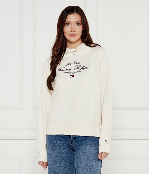 

Свитер современный шрифт графика Regular fit Tommy Hilfiger, экрю