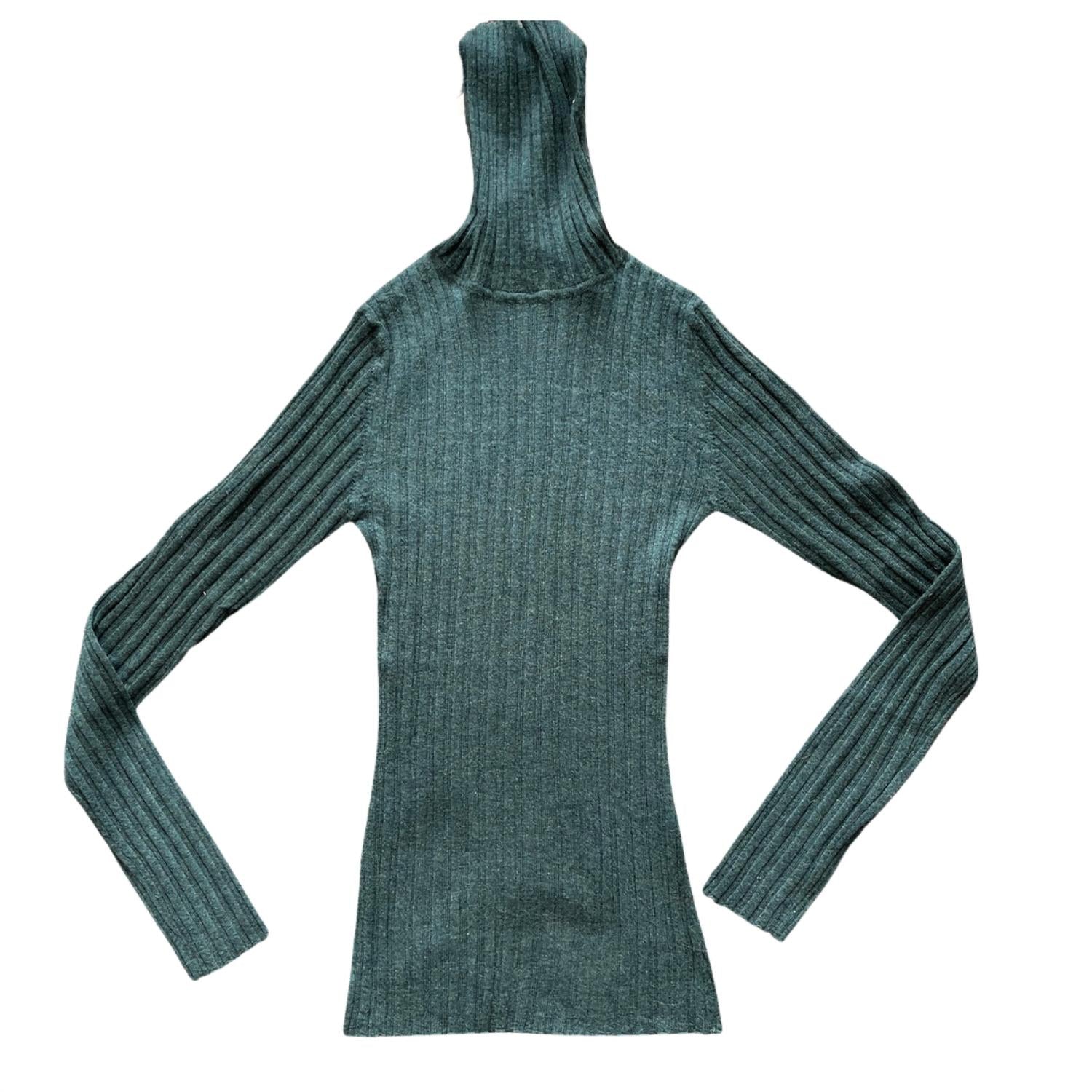 

Женский пестрый водолазный джемпер с рубчиком в цвете малахит Autumn Cashmere, Malachite