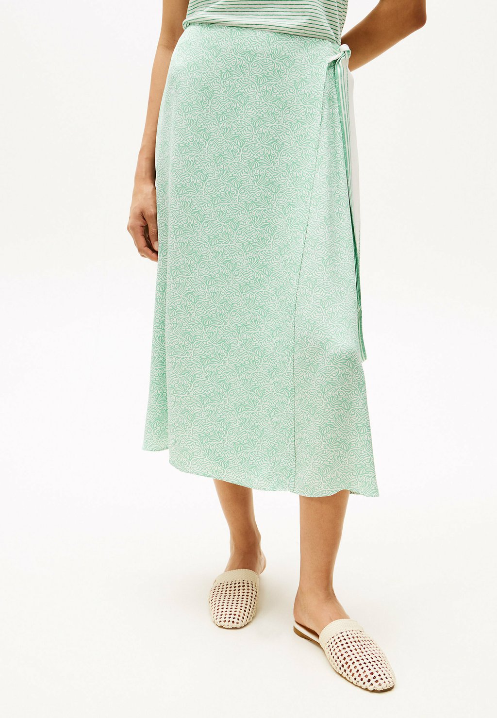 

Юбка с запахом SATEEN - A-line skirt Tommy Hilfiger, светло-зеленый