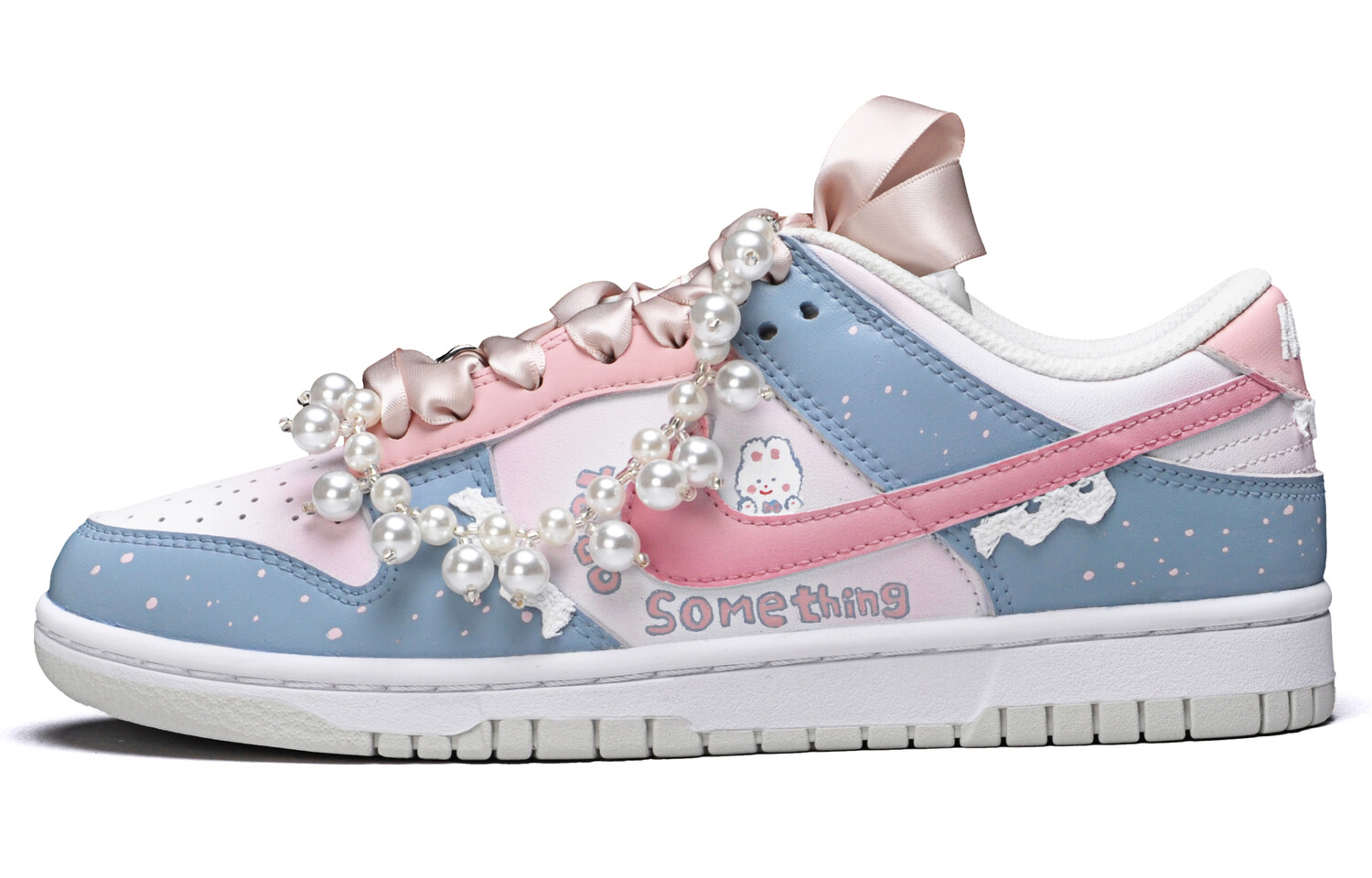 

Кроссовки Nike Dunk Skateboarding Shoes Women's Low-top White/Blue/Pink, розовый