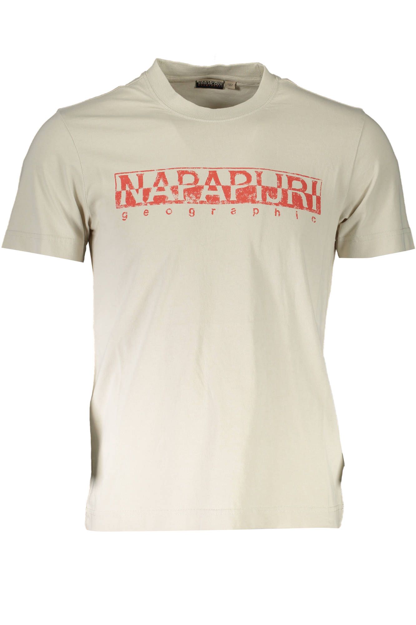 

Бежевая хлопковая мужская футболка Napapijri