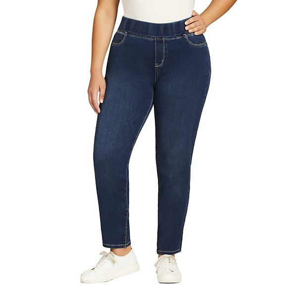 

Женские джинсы plus size butter denim pull-on high rise Avenue, Mid Wash