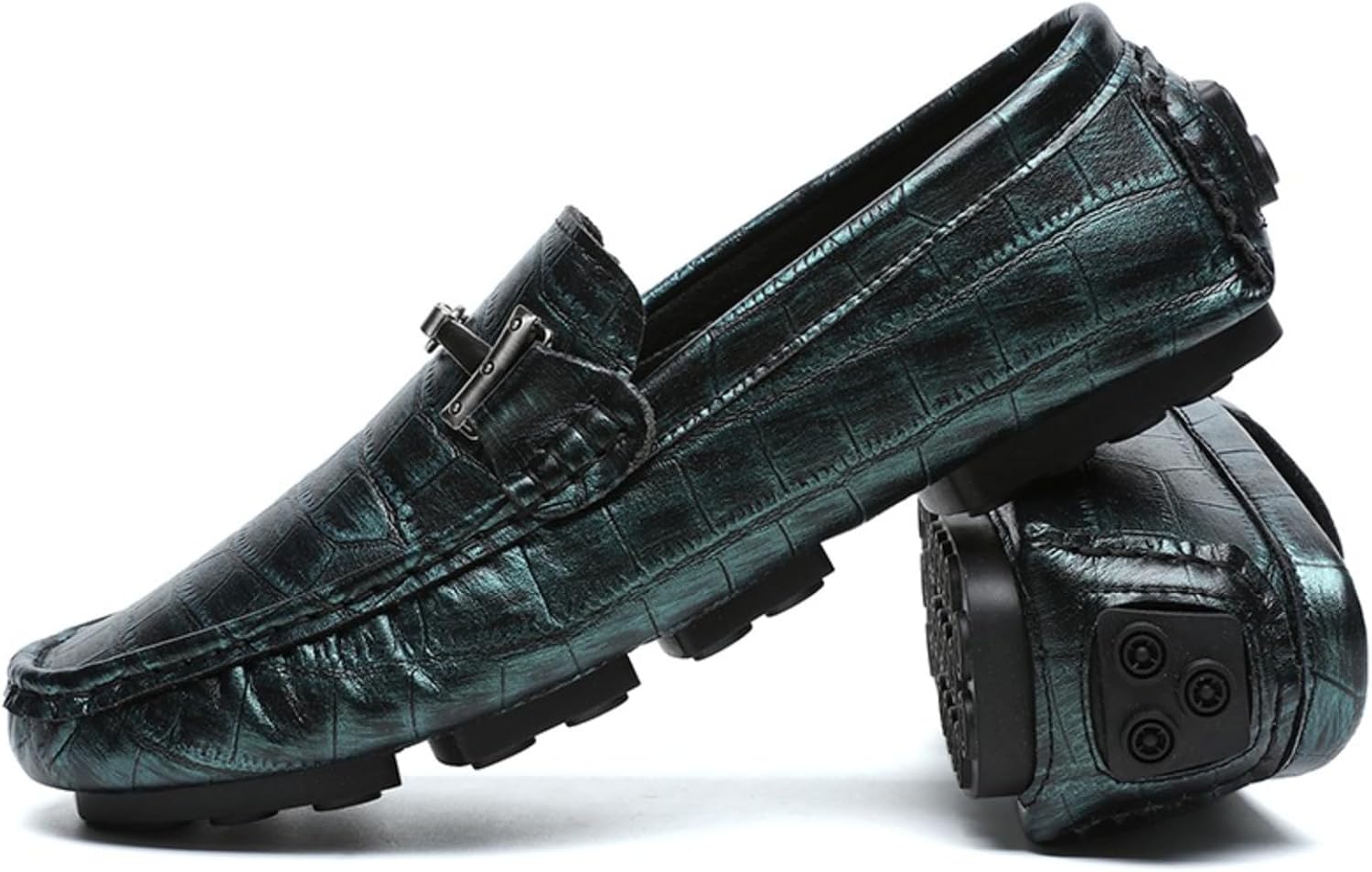 

Мужские слипоны Netehadi с узором под крокодила, кожаные лоферы, повседневные, легкие, с мягкой стелькой, дышащие, удобные, с округлым носком, мокасины для вечеринок, свадеб, официальных мероприятий, офиса и работы, зеленый