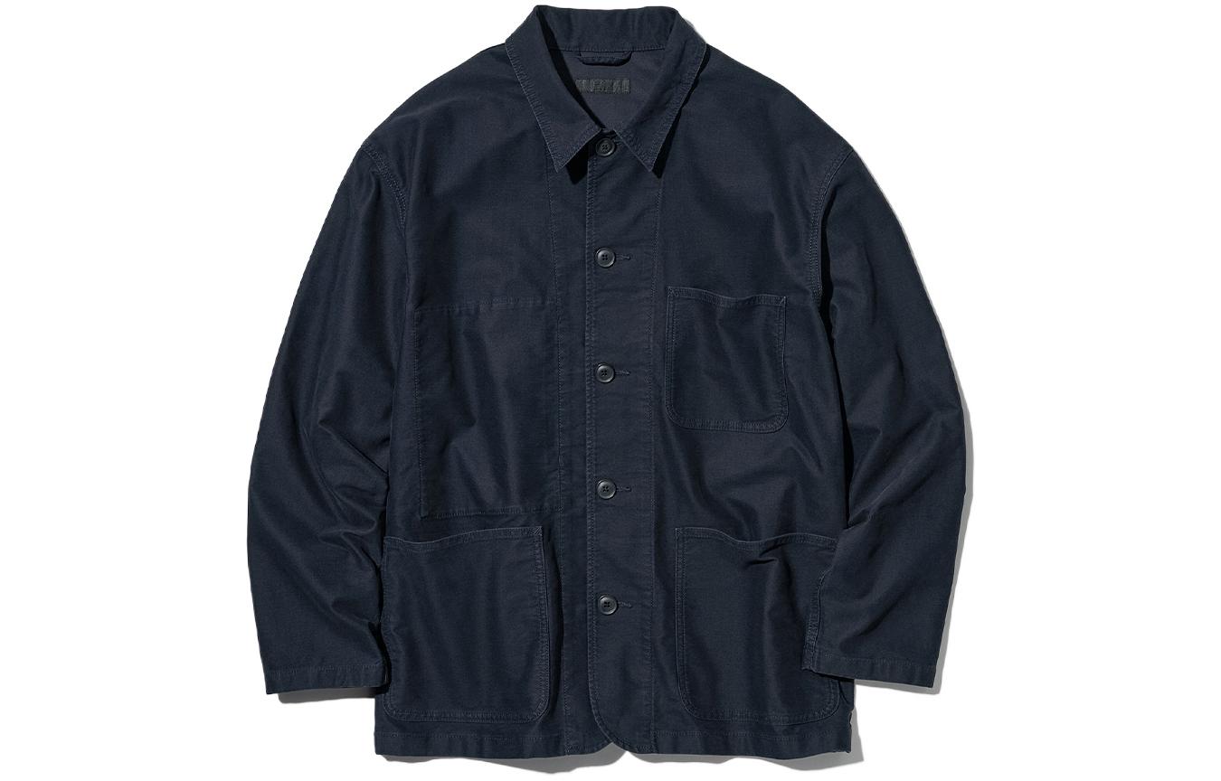 Uniqlo Куртка унисекс, синие с отворотами, тонкие, другие — фото 3