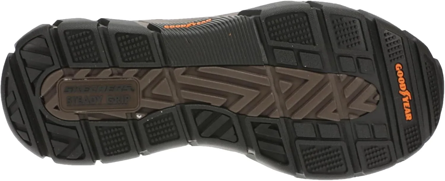 Мужские слипоны Skechers USA Respected - Garrett из кожи с круглым носком и шнуровкой на резинке, красный/коричневый — фото 2