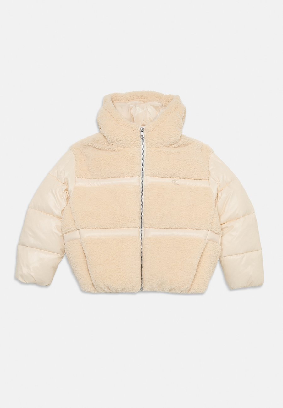 

Флисовая куртка Calvin Klein Jeans SHINY PUFFER JACKET, Whitecap Gray/Off-White