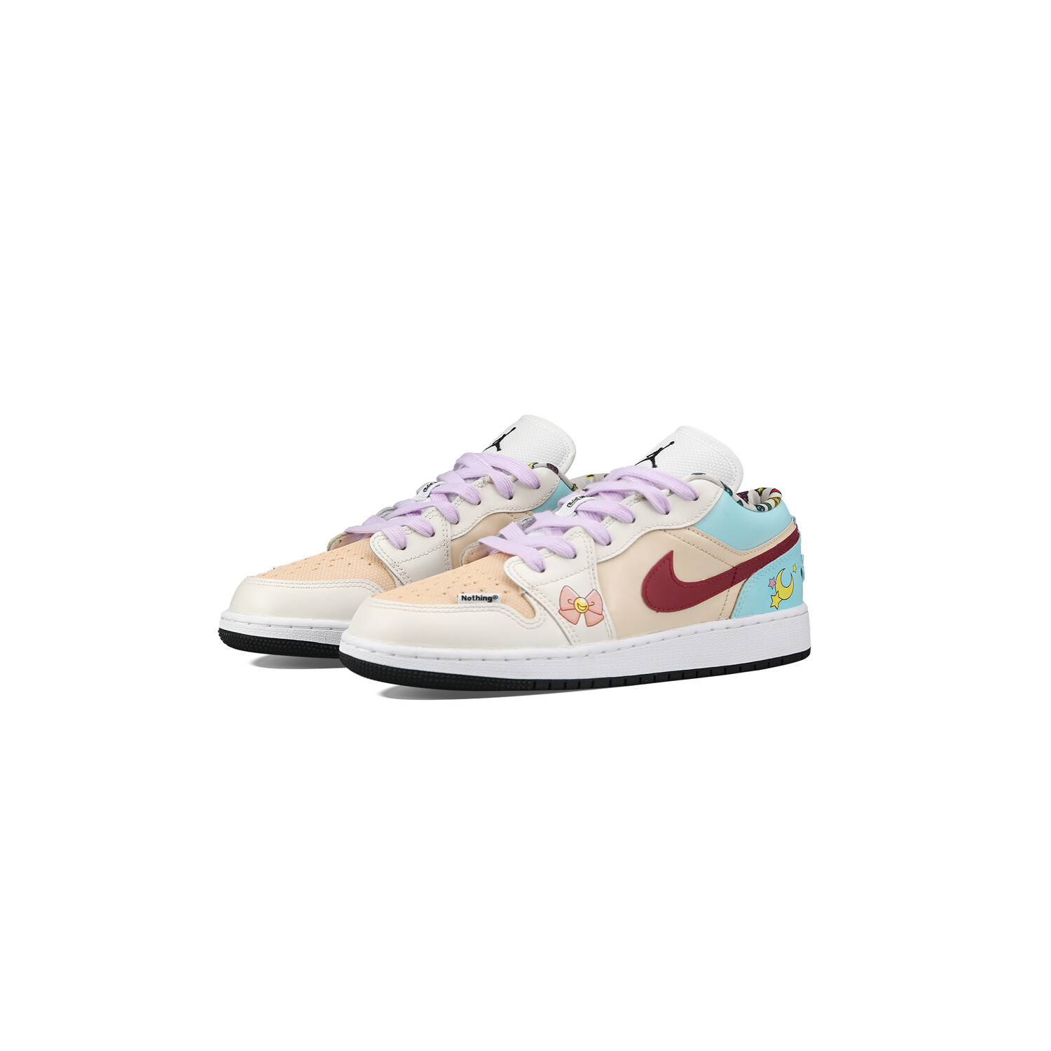 Кроссовки Air Jordan 1 Vintage Basketball Shoes Women's Low-top Blue, Yellow, Red, синий/желтый/красный — фото 3