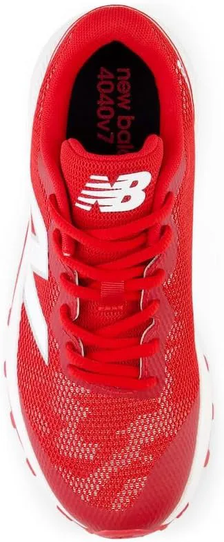 New Balance детские кроссовки FuelCell V7 для игры на искусственном газоне, красно-белый — фото 3