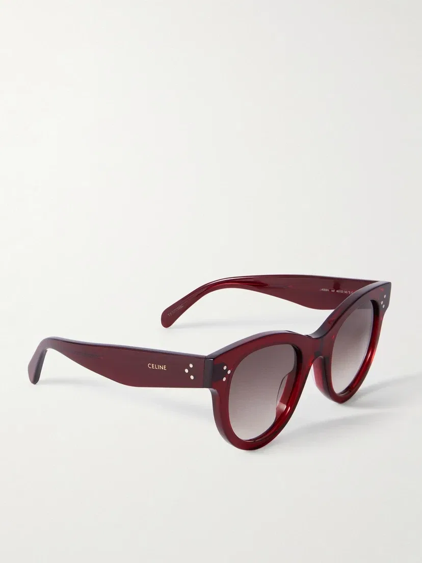Круглые солнцезащитные очки в ацетатной оправе CELINE EYEWEAR, красный — фото 3