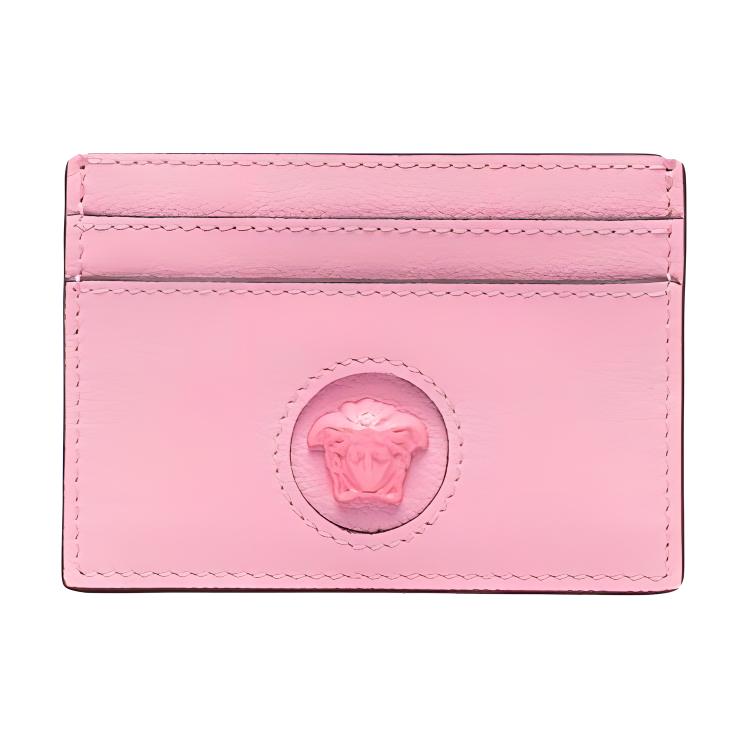 

VERSACE Кожаный женский кошелёк для карт розовый