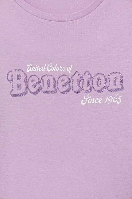 Лонгслив детский с длинным рукавом United Colors of Benetton, фиолетовый — фото 3