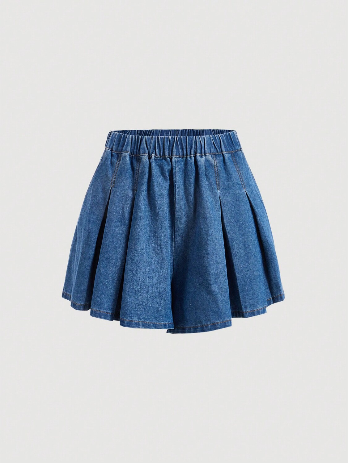 

EZwear Женские джинсовые шорты больших размеров с эластичным поясом Shein, синий