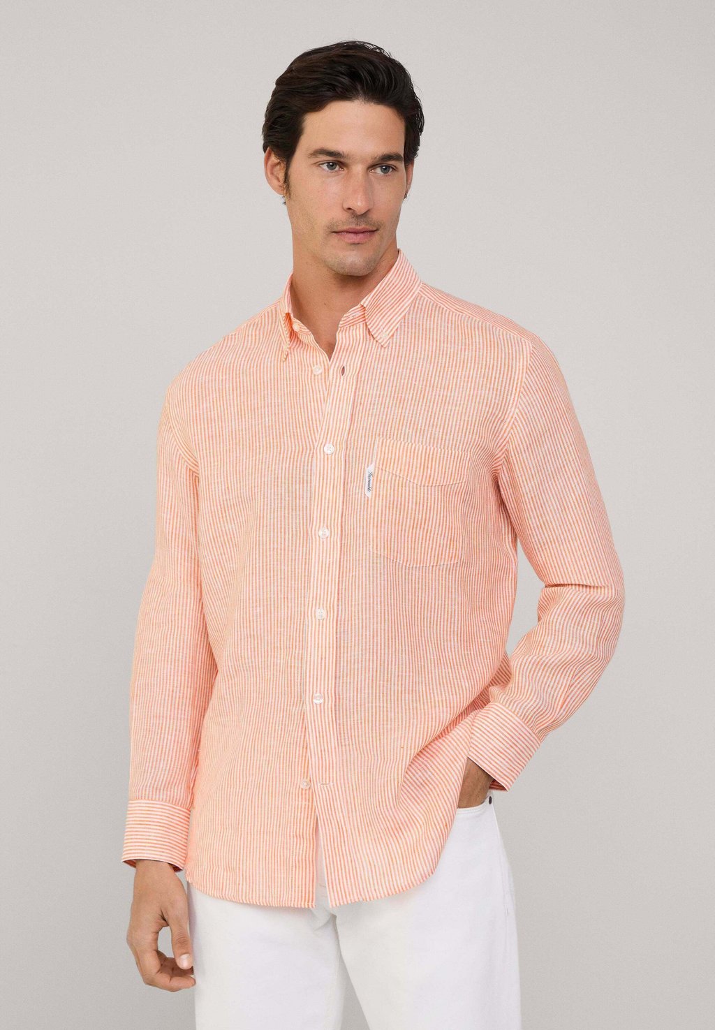 

Рубашка REGULAR FIT BENGAL STRIPED LINEN Façonnable, оранжевый