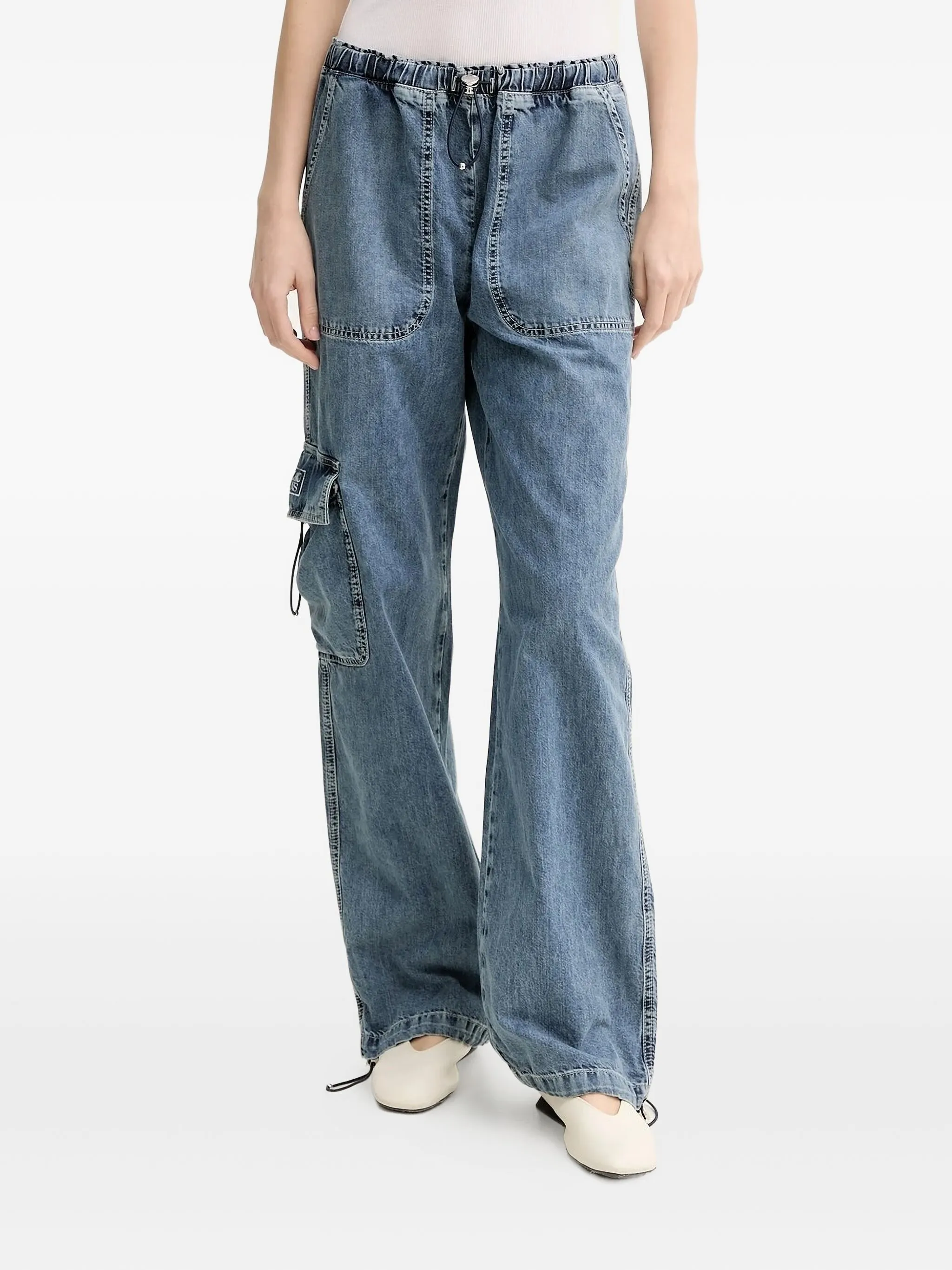 

Джинсы карго с кулиской Moschino Jeans, синий