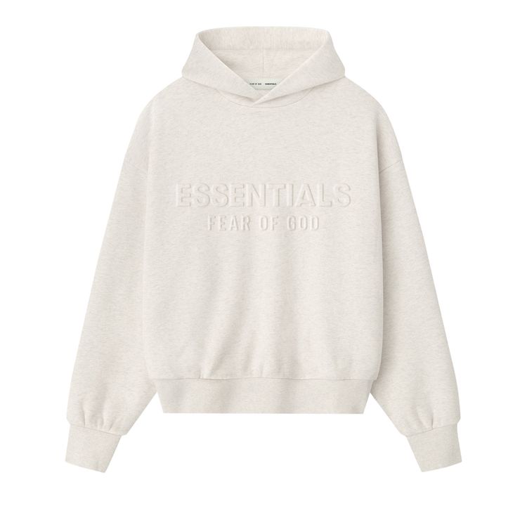 

Толстовка Fear of God Essentials Embossed Essentials Classic Hoodie цвета «овсяный вереск», белый