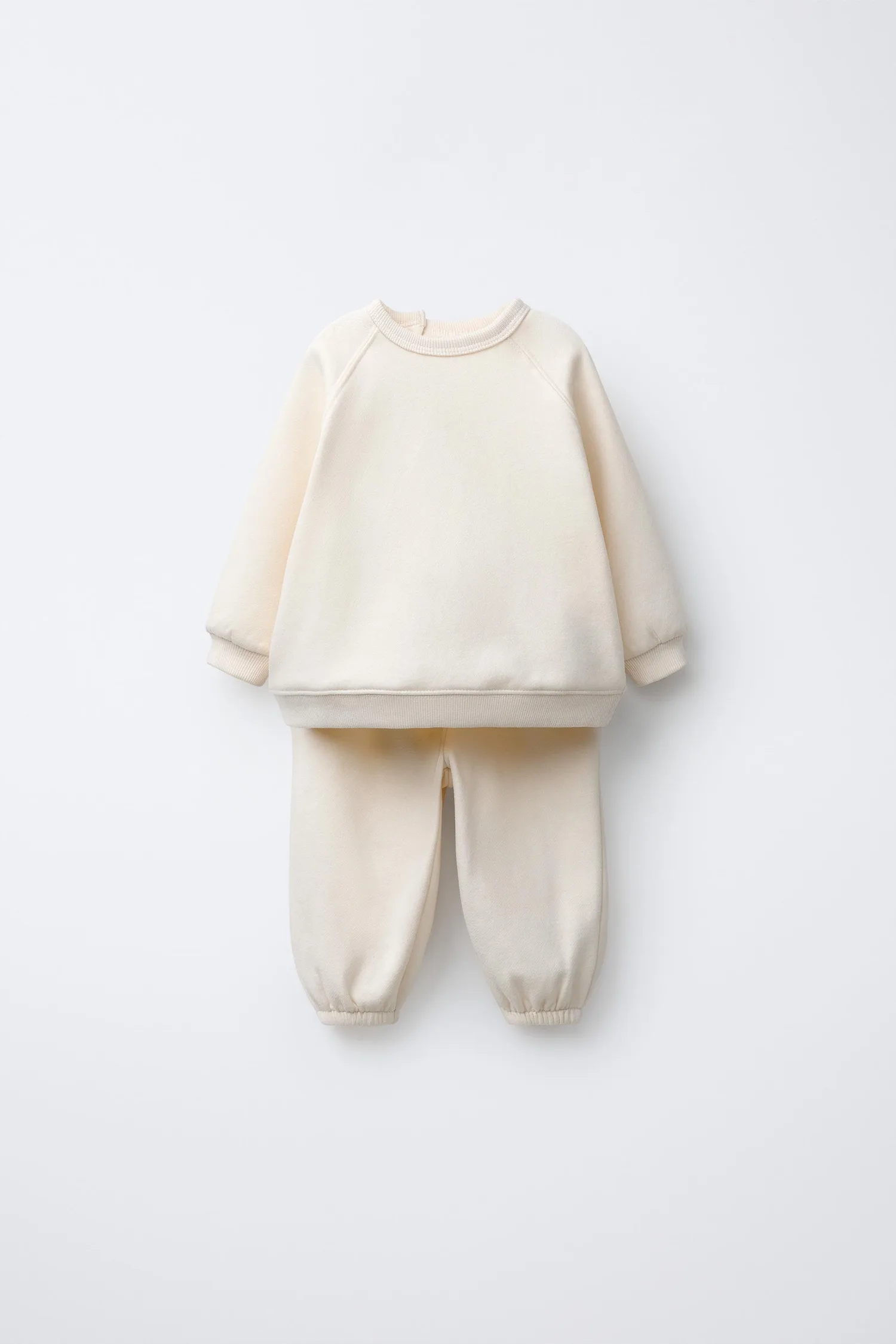 Базовый комплект: толстовка и спортивные штаны Zara, экрю