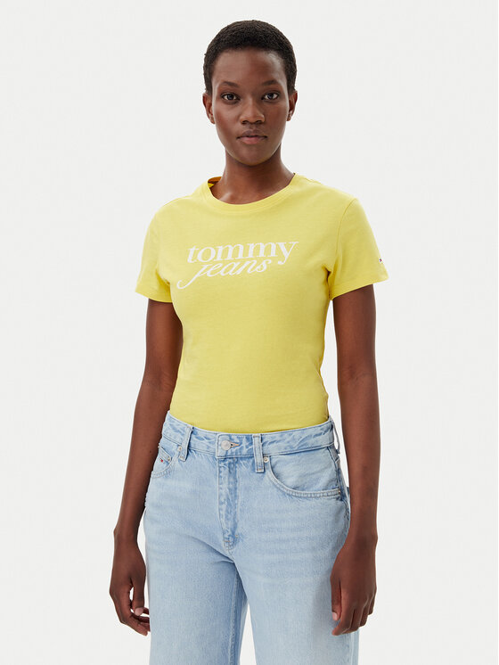 

Облегающая футболка Essential DW0DW19447 Tommy Jeans, желтый