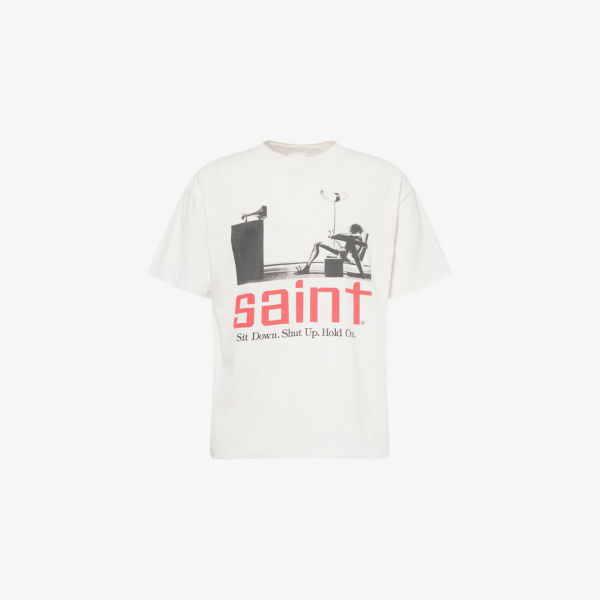 

Футболка из хлопка с круглым вырезом и графическим принтом Saint Mxxxxxx, белый