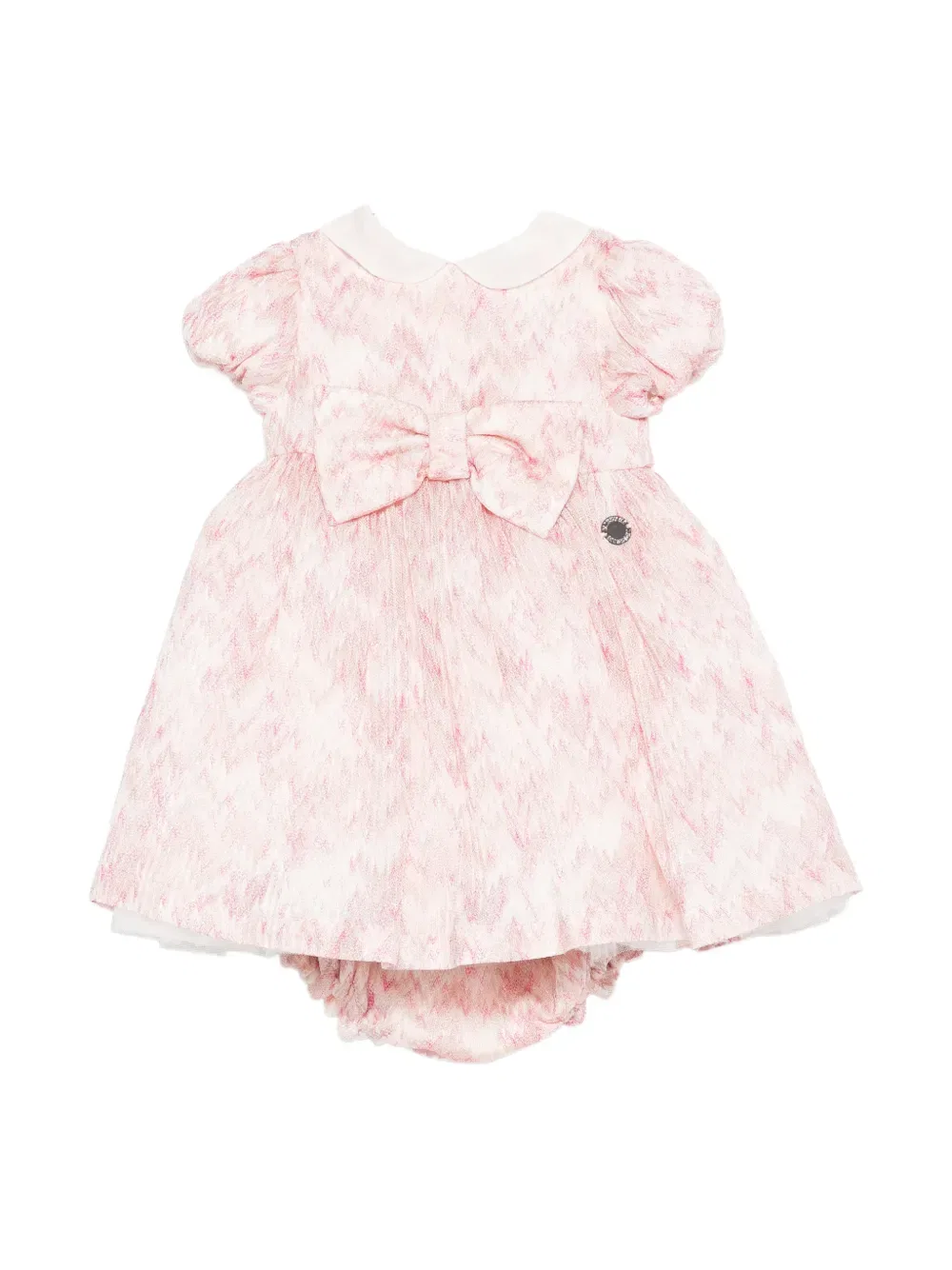 Платье с зигзагообразным бантом Missoni Kids, белый