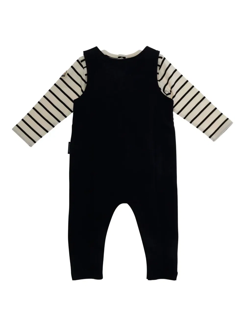 Комплект из топа в полоску и комбинезона с аппликацией Moncler Enfant, черный — фото 2