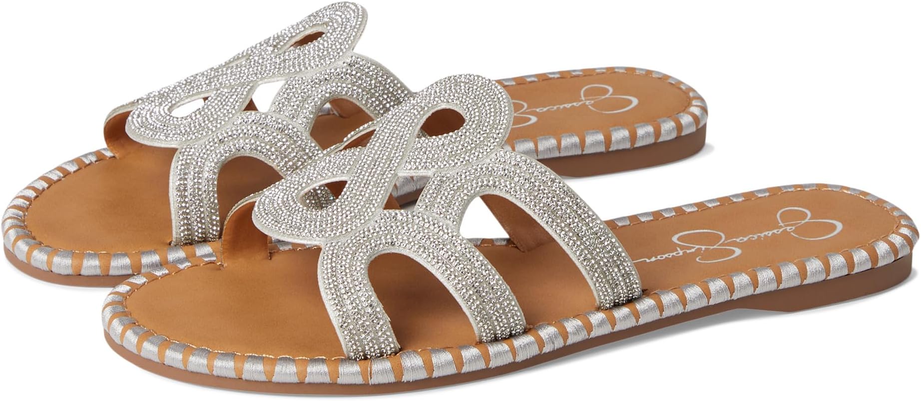 Сандалии Jessica Simpson Bria Flat Woven Sandals, серебряный