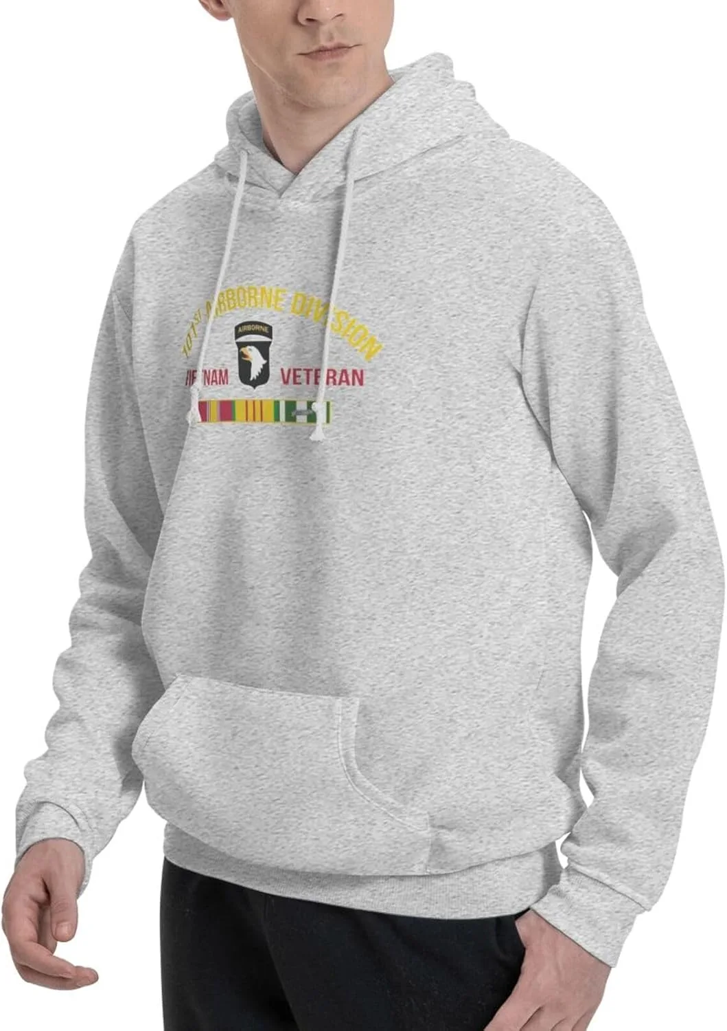 Generic Свитшот мужской с капюшоном и карманом 101st Airborne Division Vietnam Veteran, черный — фото 3