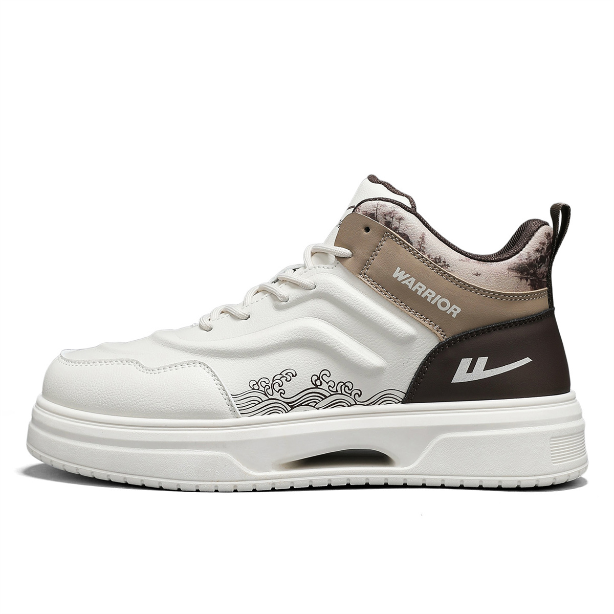 

Износостойкие и легкие высокие скейтборд кроссовки мужские WARRIOR, бежевый коричневый хаки