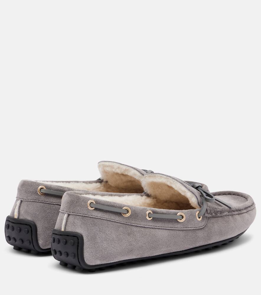 Гоммино замшевые топсайдеры с подкладкой из овчины Tod's, Carbone Chiaro+Avorio — фото 2