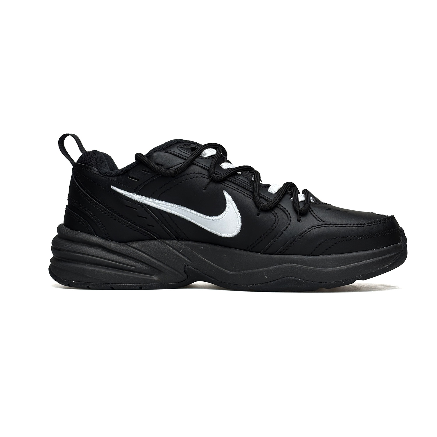 Nike Air Monarch 4 WAO высота увеличивающая устойчивые к истиранию противоскользящие низкие массивные кроссовки Unisex черный белый — фото 4