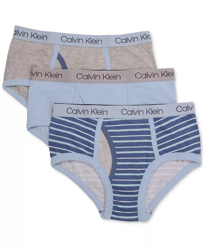 

3-Пк. Хлопковые трусы, для маленьких и больших мальчиков Calvin Klein, серый