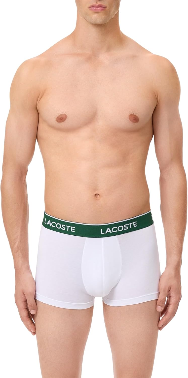 Lacoste мужские хлопковые эластичные трусы Essentials, 5 шт (Amazon Exclusives), Black/White/Silver Chine — фото 2
