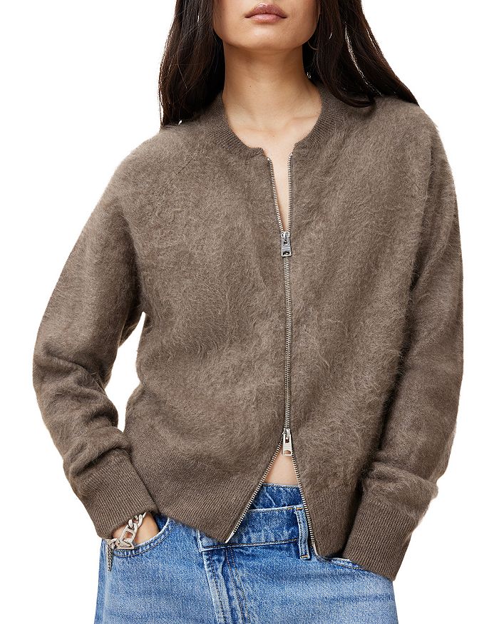 

Кашемировый кардиган Rebel Zip ALLSAINTS, коричневый