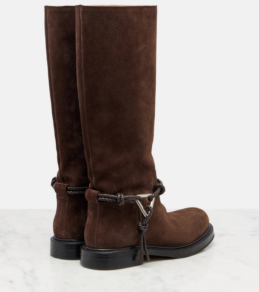 Ботинки James Knot до колена из замши Bottega Veneta, Fondant — фото 2