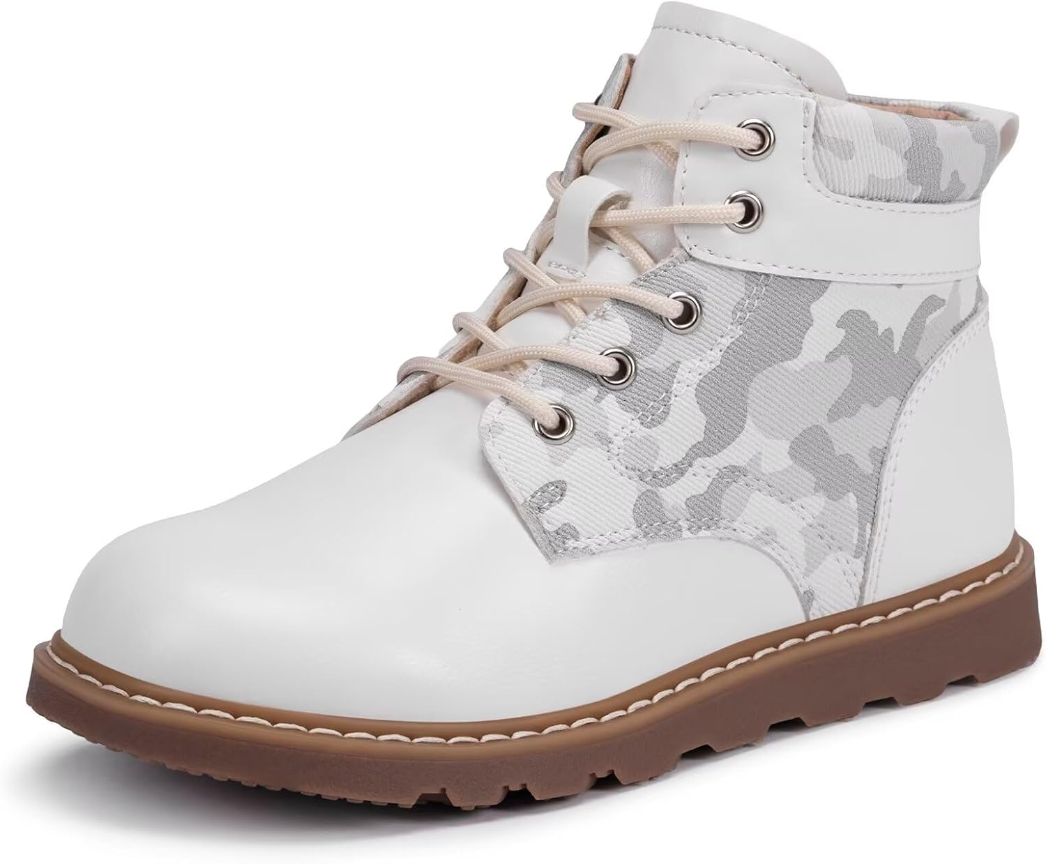 

Детские ботинки Frank Mully для мальчиков и девочек, уличные ботинки для детей, удобные рабочие ботинки на шнуровке, походная обувь (для малышей/маленьких и старших детей), 2006White