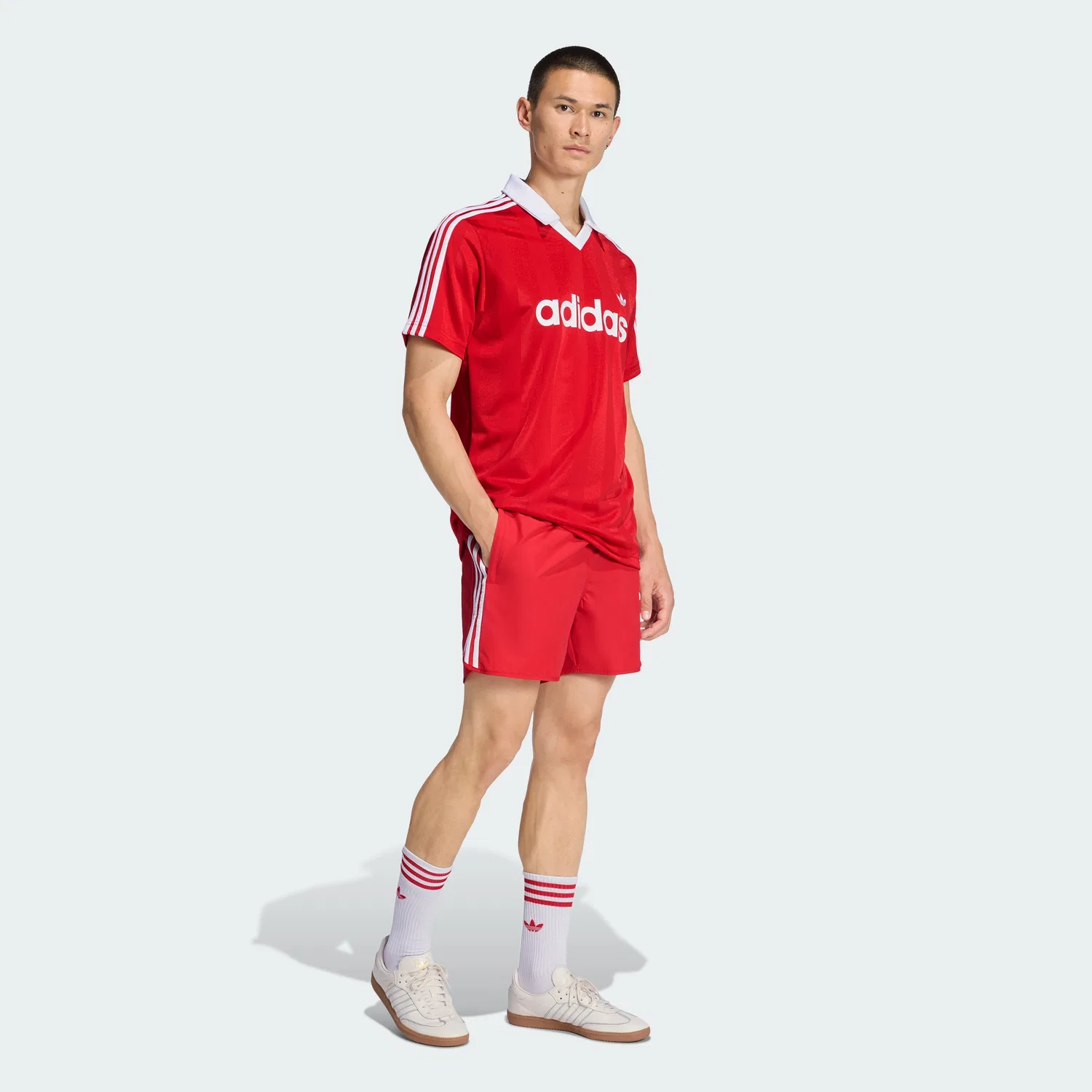 Мужская футболка-поло Archive Collar Engineered Jersey цвета Better Scarlet от Adidas — фото 3
