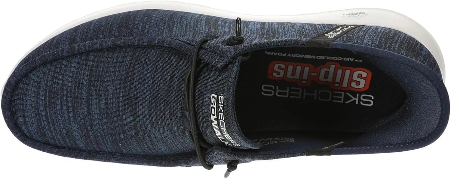 Женские слипоны Skechers Gowalk Max Slip-Ins - спортивные повседневные прогулочные кроссовки | Кроссовки с воздушной подушкой и эффектом памяти, Navy — фото 3