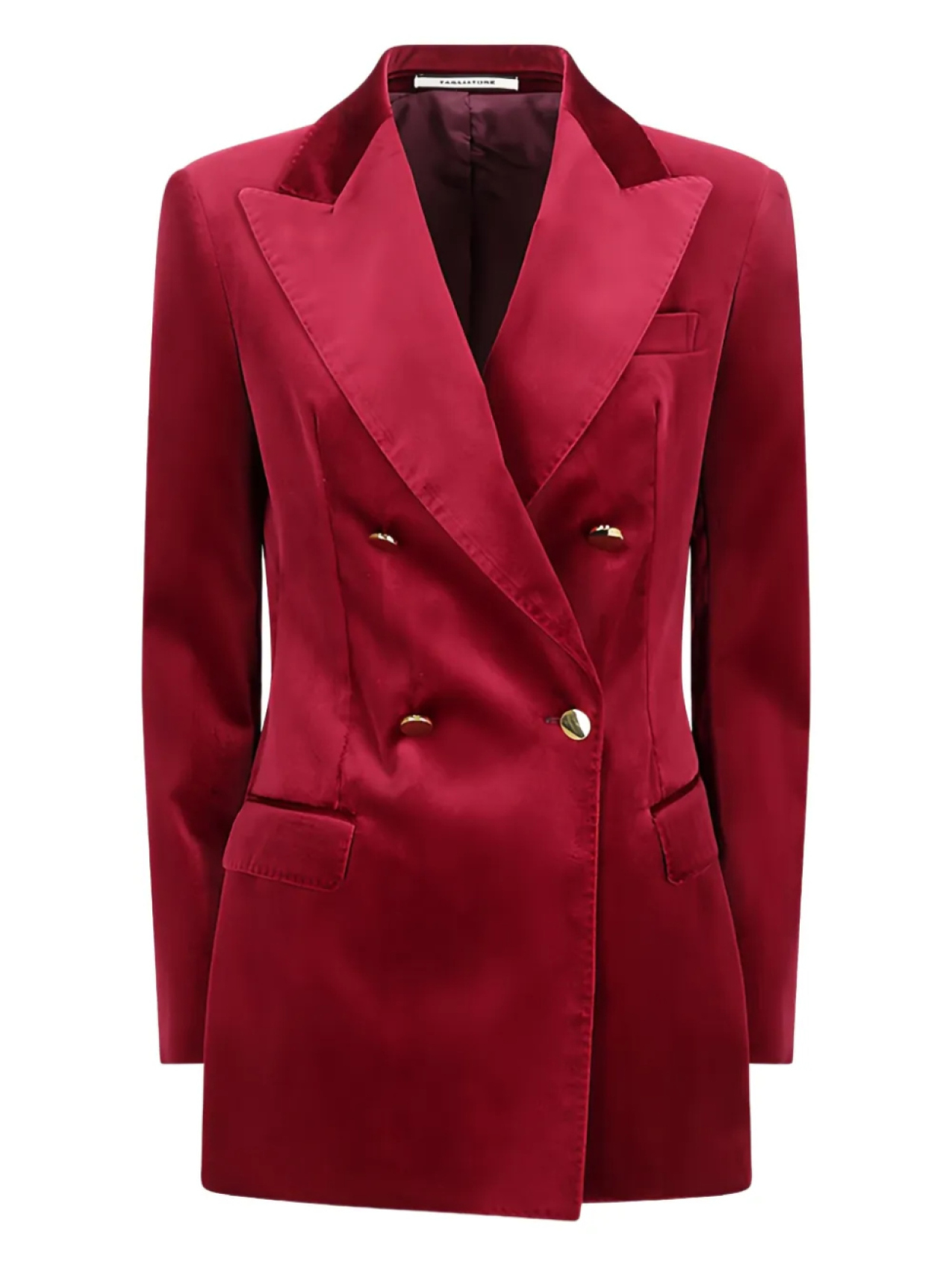 

Бархатный двубортный блейзер Tagliatore, красный