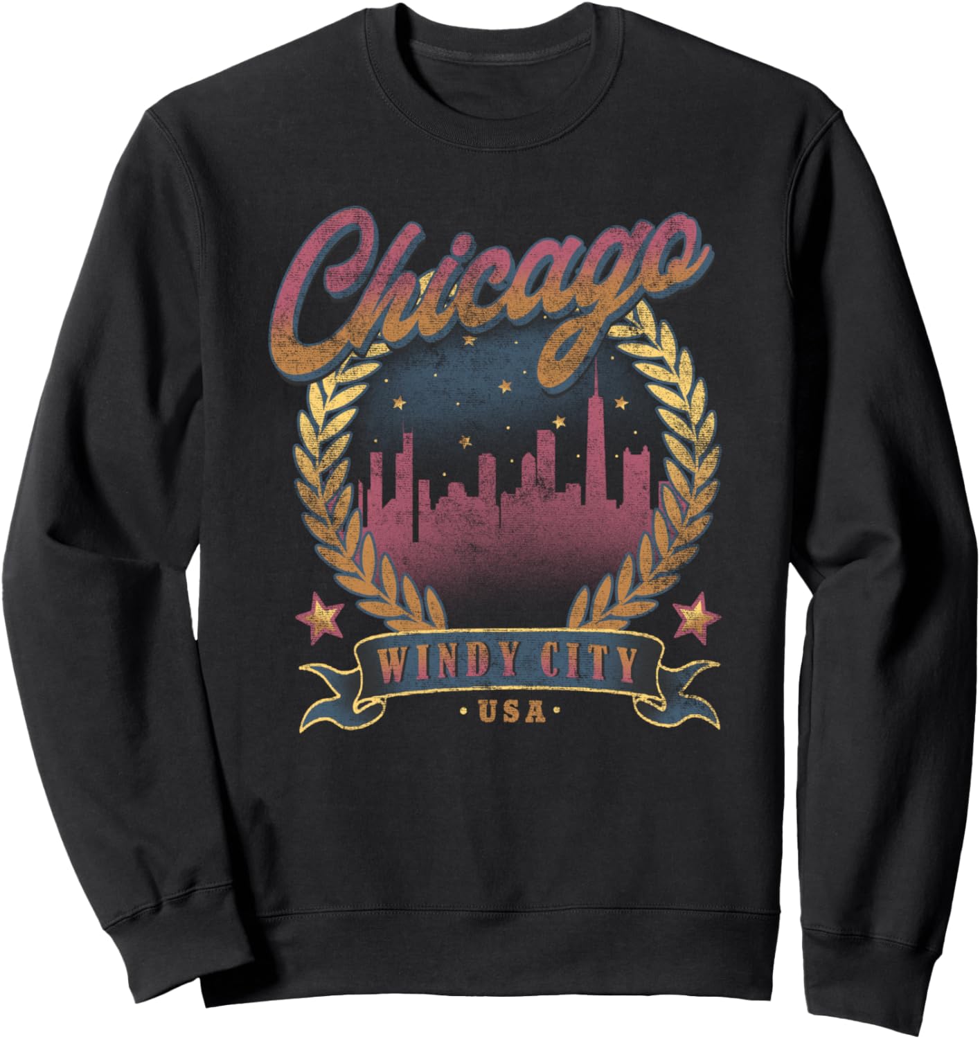 

Толстовка с изображением сцены из программы Chicago Windy City Nightline Trendy Apparel, черный