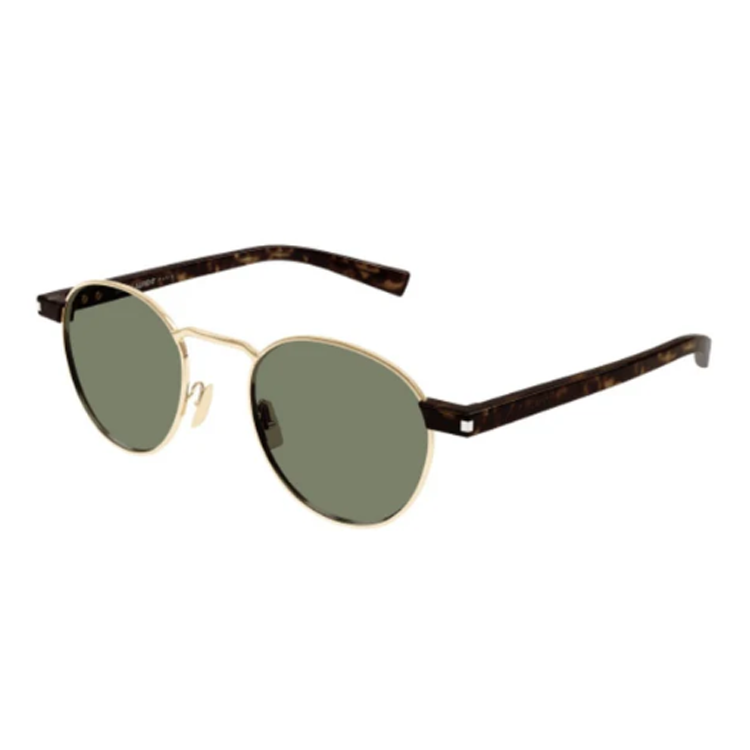 

SAINT LAURENT Солнцезащитные очки с круглой оправой, Tortoiseshell
